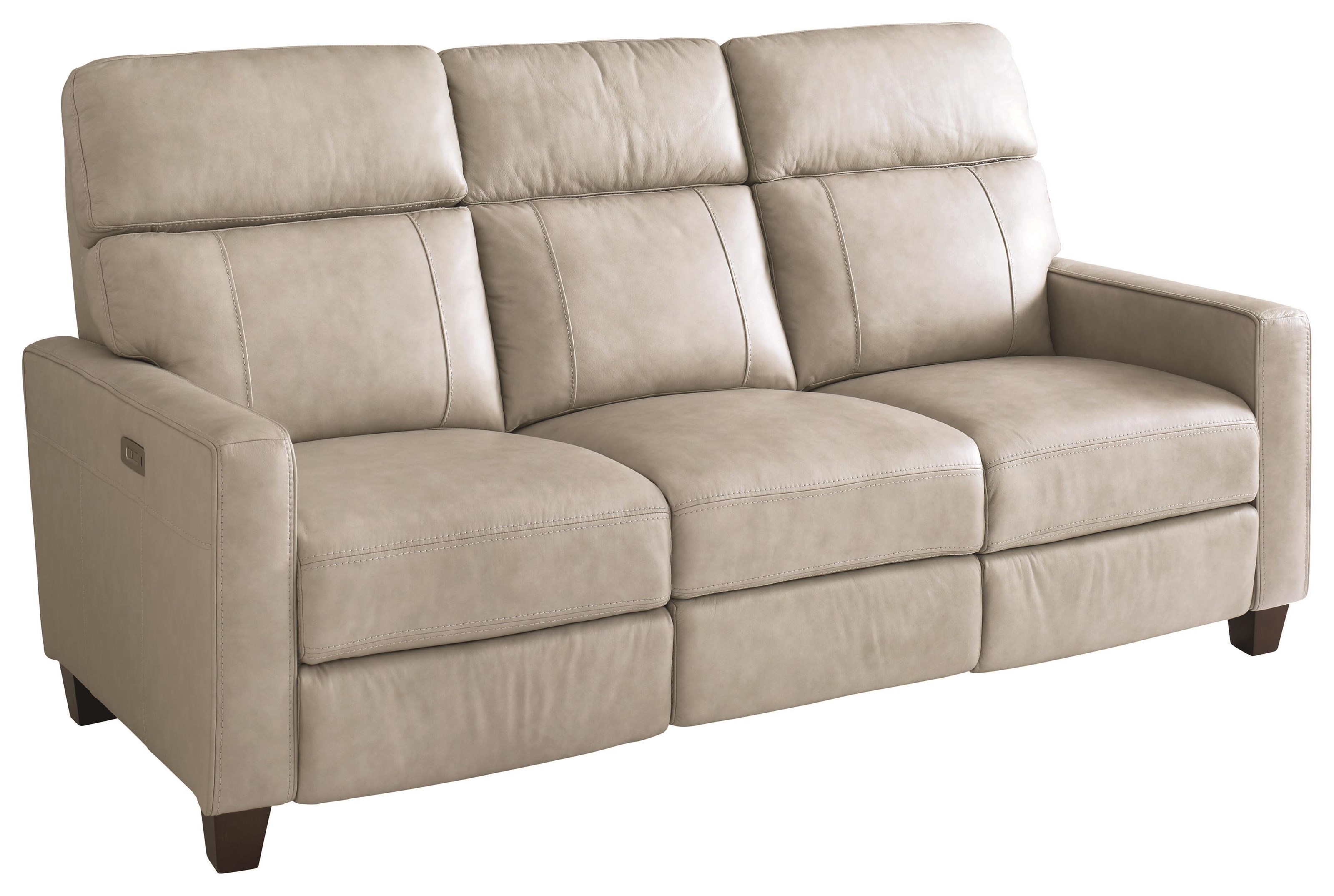Taupe leather on sale reclining sofa